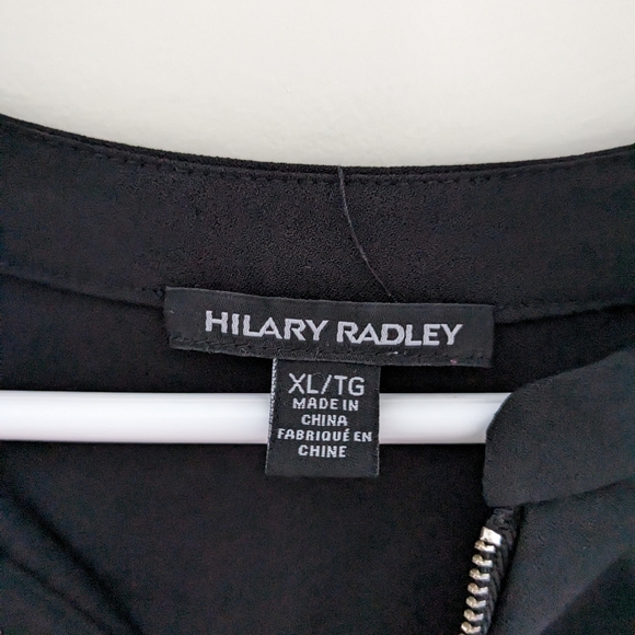 Black Blouse by Hilary Radley Half Zip Size XL - Picture 7 of 7